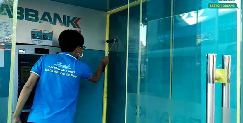 SƠN CHỐNG NÓNG KÍNH CÂY ATM NGÂN HÀNG AB BANK